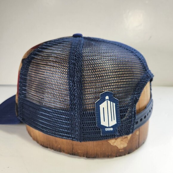 Dr Who Union Jack Police Telephone Booth Hat Cap Snapback Mesh Back BBC Blue - Picture 4 of 11